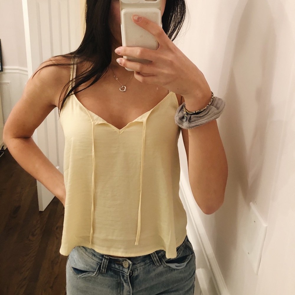 Yellow flowy tank top